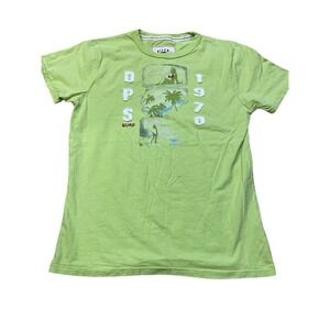 Y2K 2000s Dirch Plains Mens‎ T-Shirt Green Tropical Short Sleeve Men's Medium